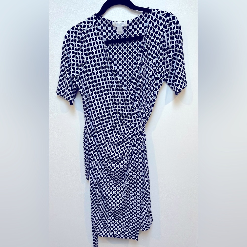 Motherhood Maternity - Black & White Wrap Dress - Size Medium